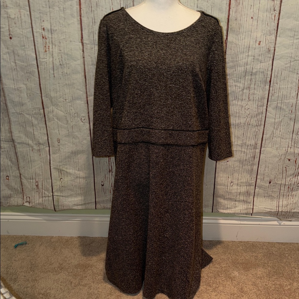 Talbots Black and Gray Textured dress
